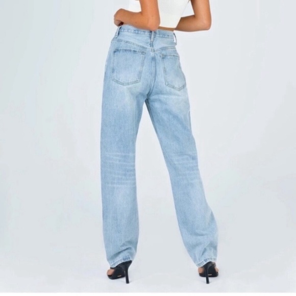 PRINCESS POLLY | 6 HOLLY ASYMMETRIC JEANS BLUE - Picture 6 of 15